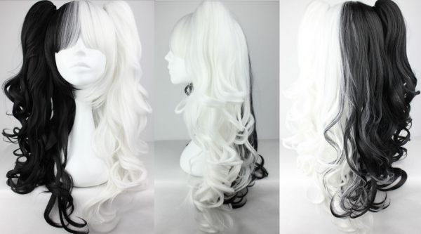 Wig Preto e Branco Médio 1