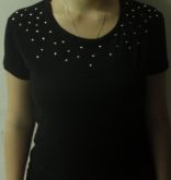 Blusa preta com strass tamanho M