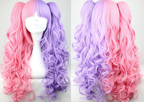 Wig Rosa e Lilás Médio 1