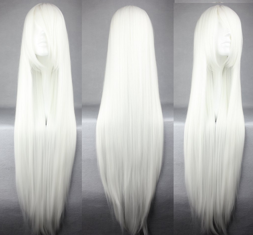 Wig Branco/Cinza Longo 3
