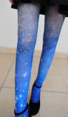 Meia Longa Azul Gradiente Constelações