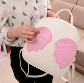 Mochila Angel Branco e Rosa