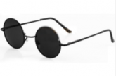 Óculos Redondo Estilo Retro Preto