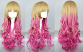 Wig Rosa e Loiro Médio 2
