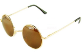 Óculos Redondo Estilo Retro Marrom