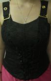Blusa estilo Corselet Jeans com Detalhes Dourados