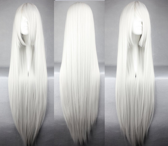 Wig Branco/Cinza Longo 2